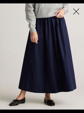 100% Organic Cotton Poplin A-line Maxi Skirt